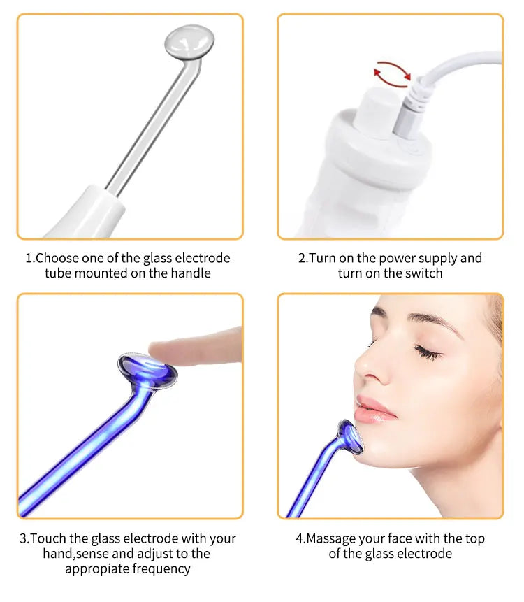 DARSONVAL High Frequency Facial Machine – 6-in-1 Neon+Argon Fusion for Skin & Hair