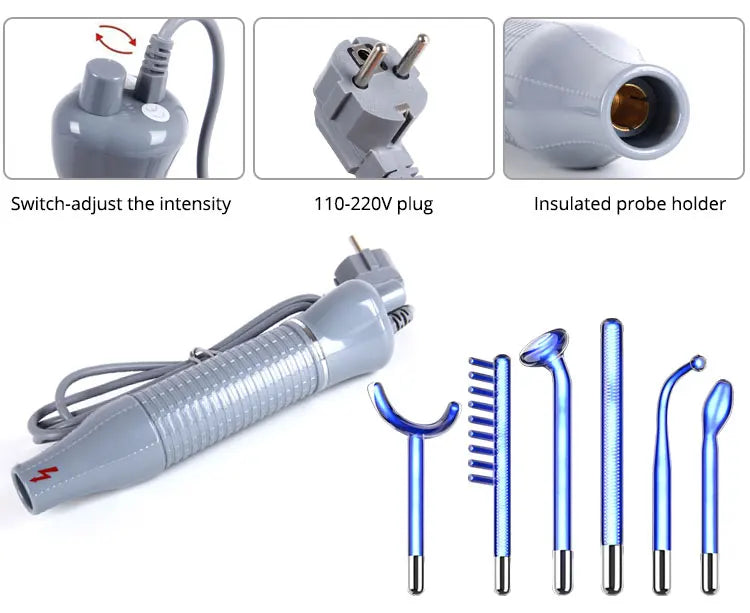 DARSONVAL High Frequency Facial Machine – 6-in-1 Neon+Argon Fusion for Skin & Hair
