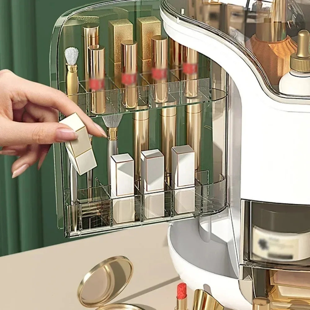 Makeup Organizer – Dustproof Cosmetic & Jewelry Storage Box