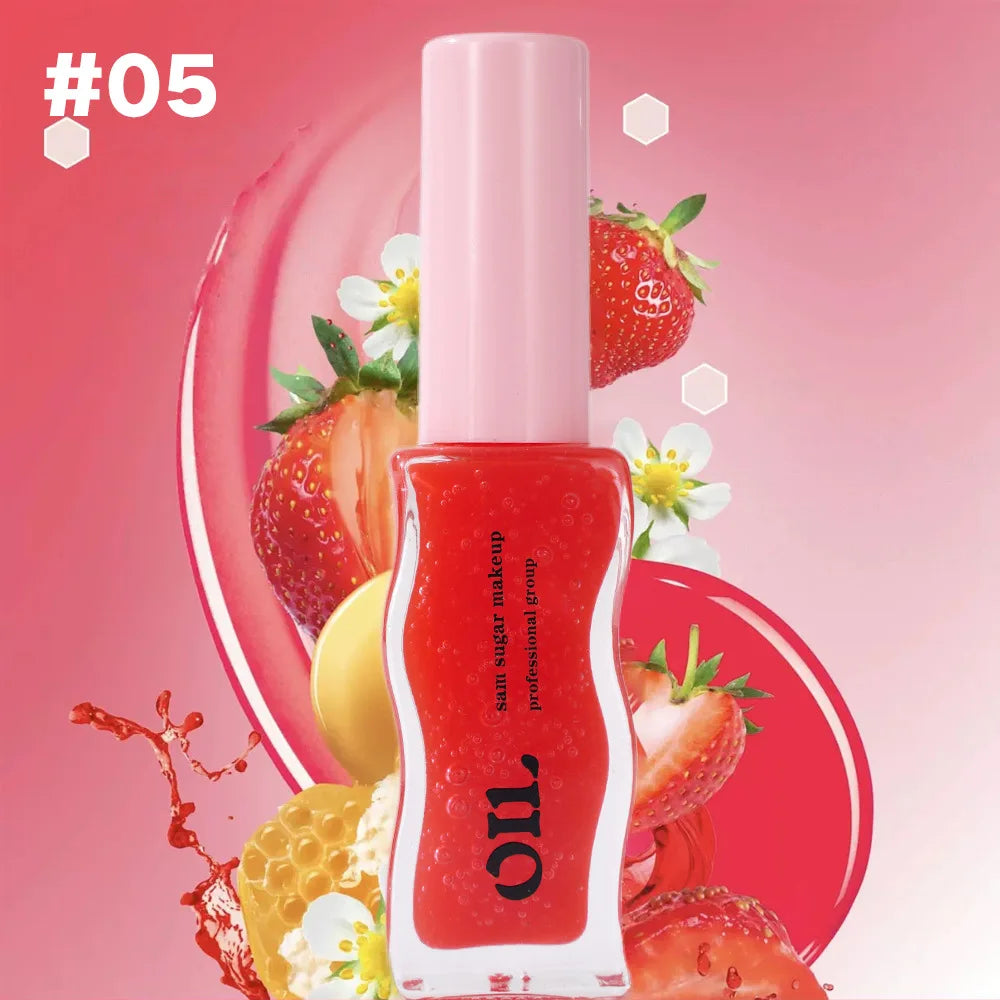 Tinted Plumping Lip Oil – Fruit Infused Hydrating Gloss for Juicy Lips