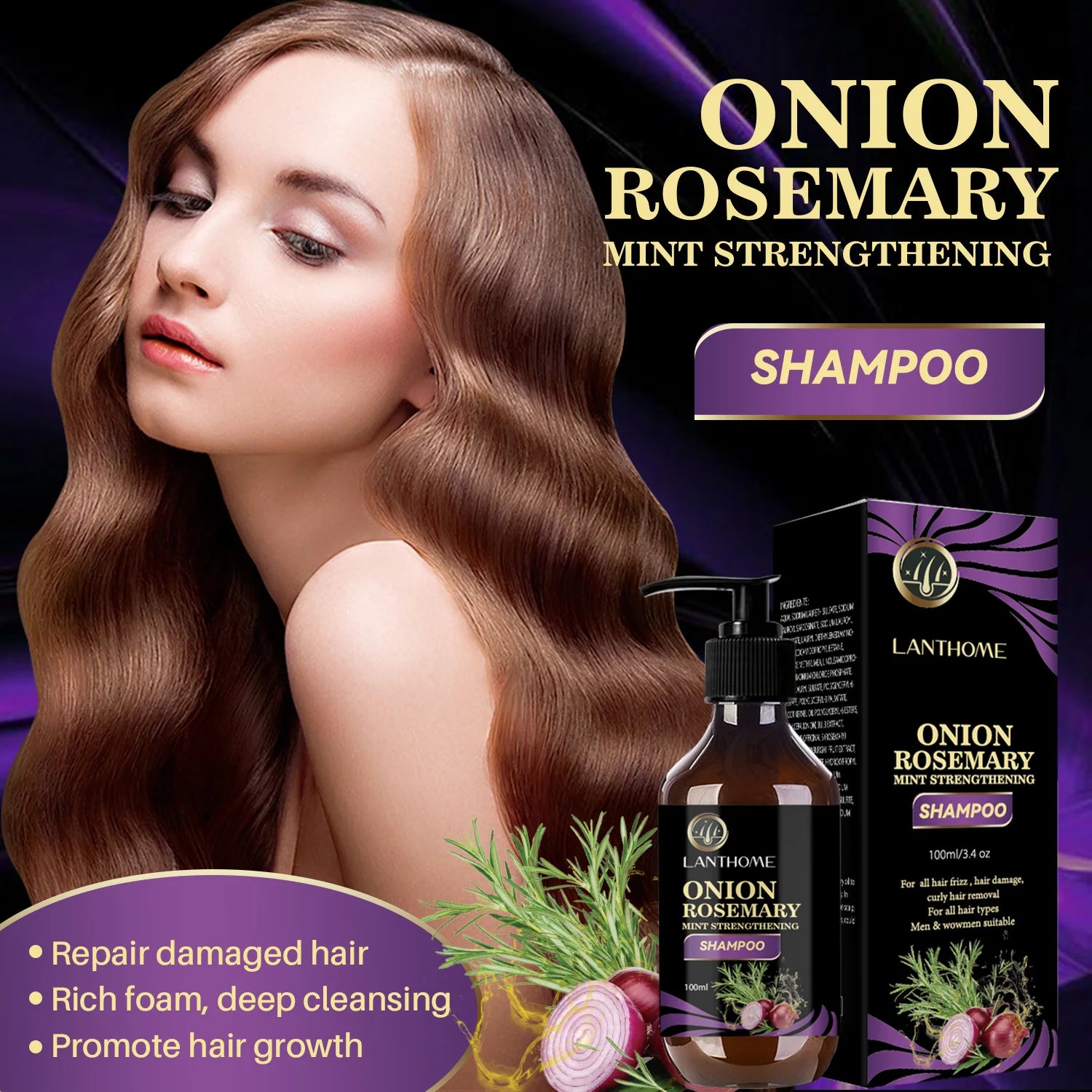 Rosemary Onion Hair Growth Set – Anti-Hair Loss Shampoo & Spray