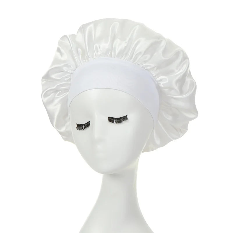 Satin Sleep Bonnet – Double-Layer Adjustable Cap for Curly Hair Protection
