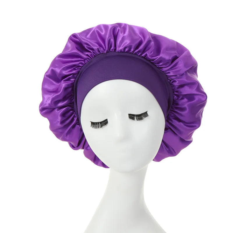 Satin Sleep Bonnet – Double-Layer Adjustable Cap for Curly Hair Protection