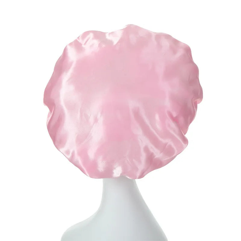Satin Sleep Bonnet – Double-Layer Adjustable Cap for Curly Hair Protection