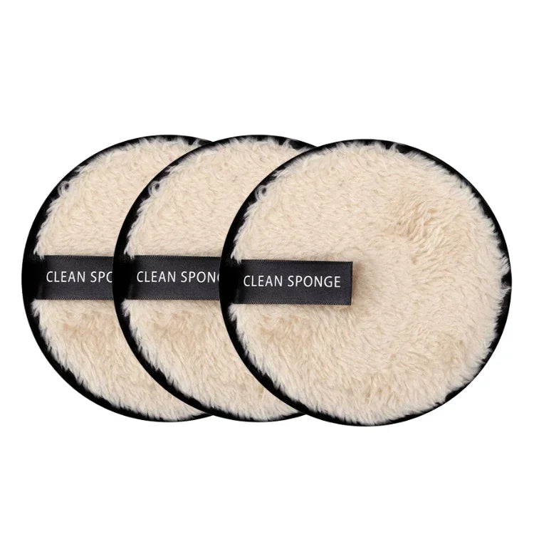 3-Piece Reusable Makeup Remover Pads – Microfiber & Cotton Cleansing Wipes