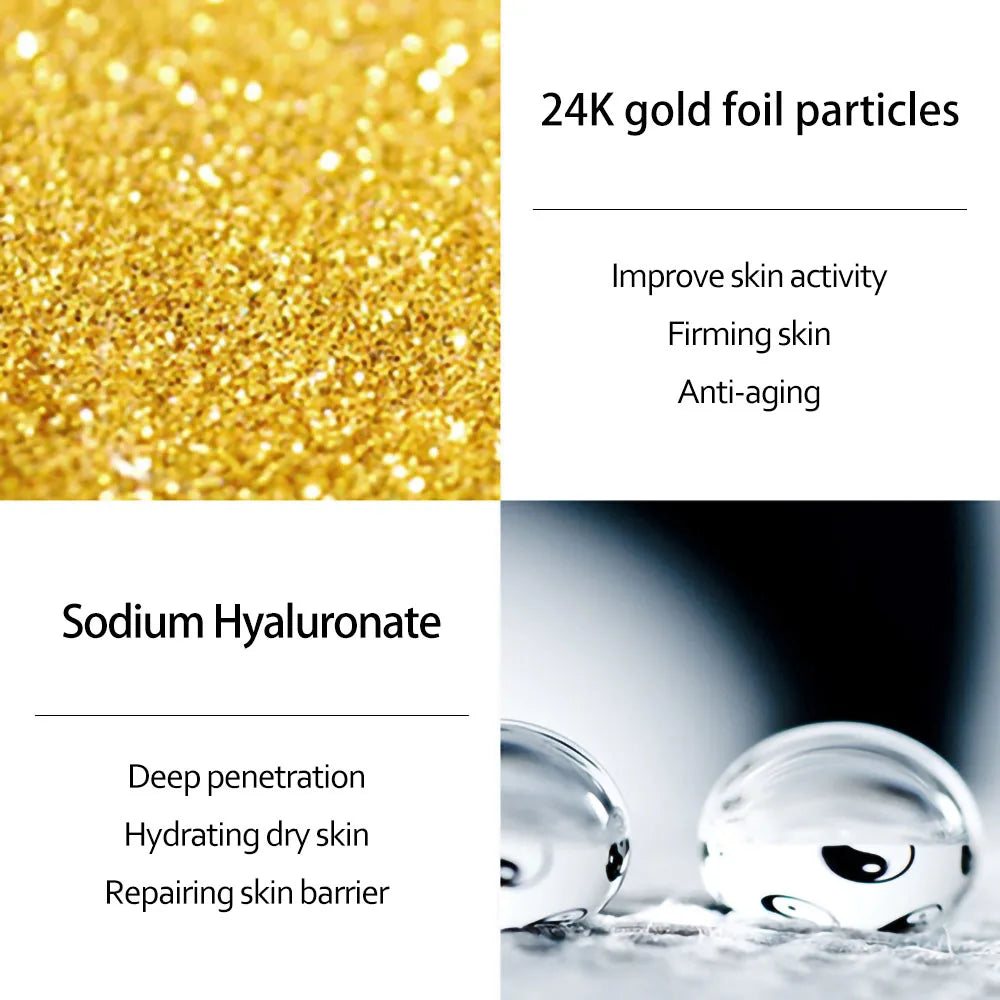24K Gold Skincare Set – Niacinamide Anti-Aging Serum & Eye Cream