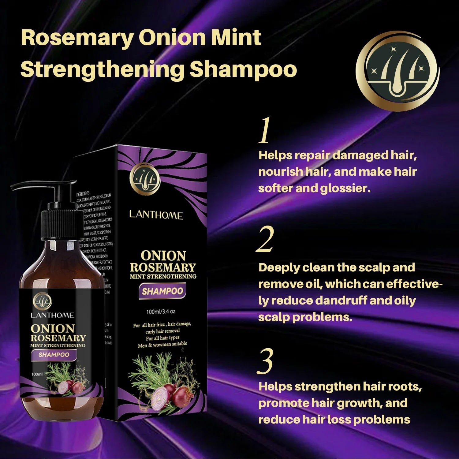 Rosemary Onion Hair Growth Set – Anti-Hair Loss Shampoo & Spray