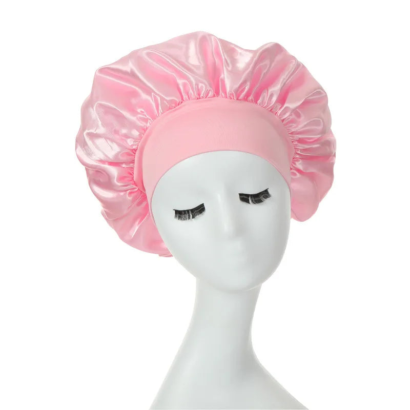 Satin Sleep Bonnet – Double-Layer Adjustable Cap for Curly Hair Protection