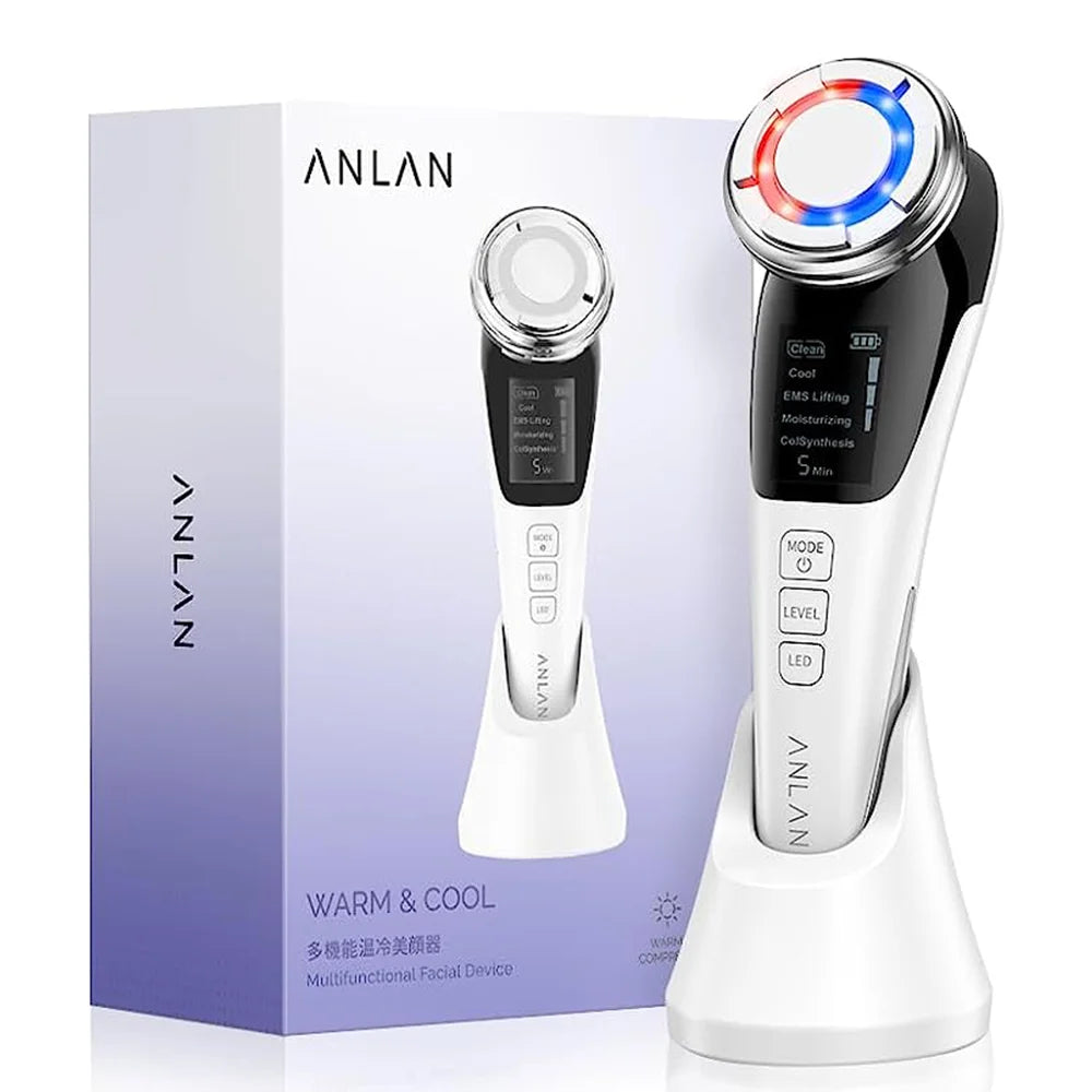 ANLAN EMS Facial Massager – LED Light Therapy & Hot/Cold Skincare Device