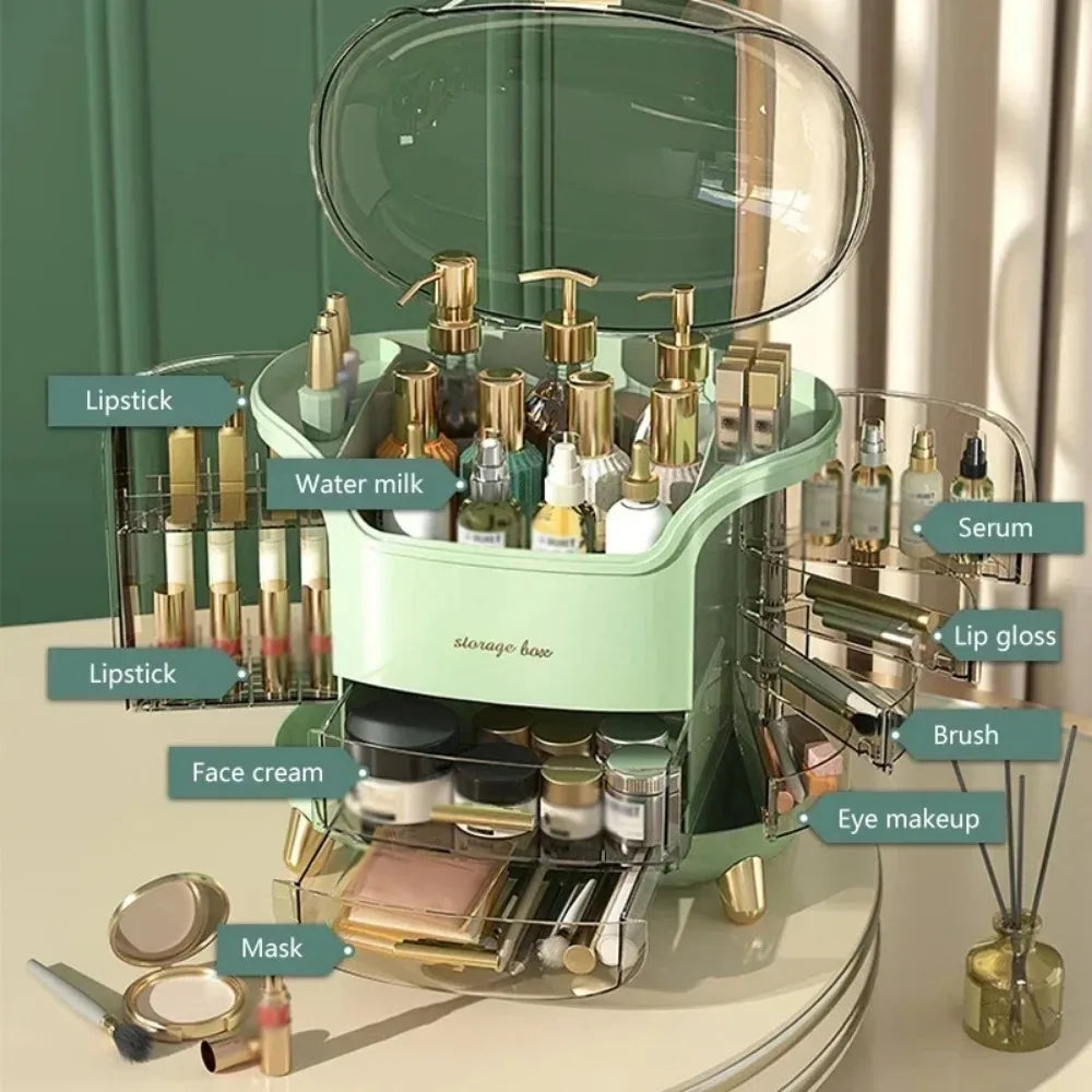 Makeup Organizer – Dustproof Cosmetic & Jewelry Storage Box