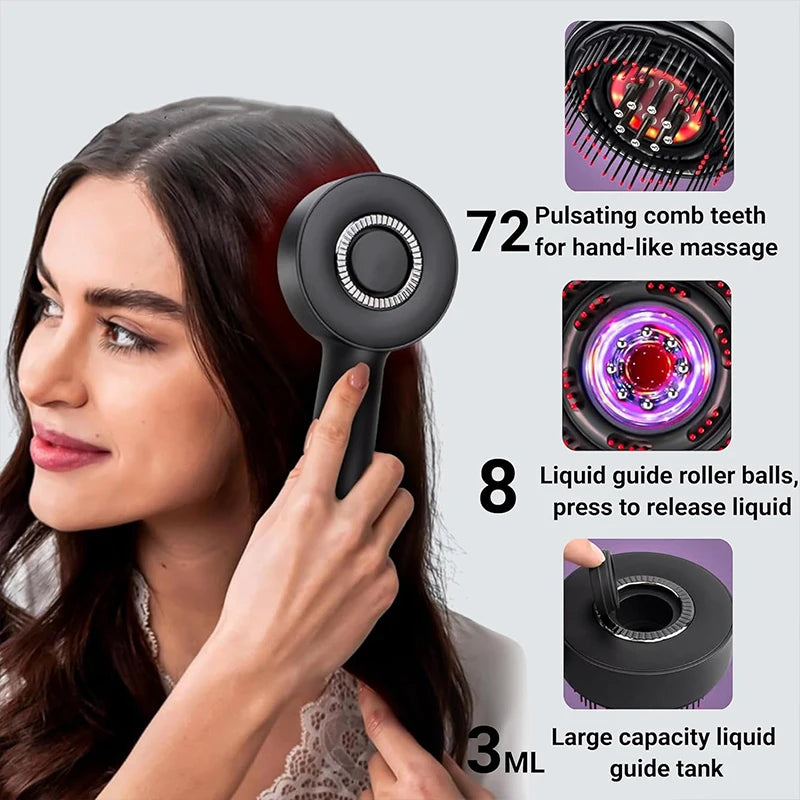 Electric Scalp Massage Comb – 3-in-1 Red Light Therapy & Oil Applicator for Hair Growth