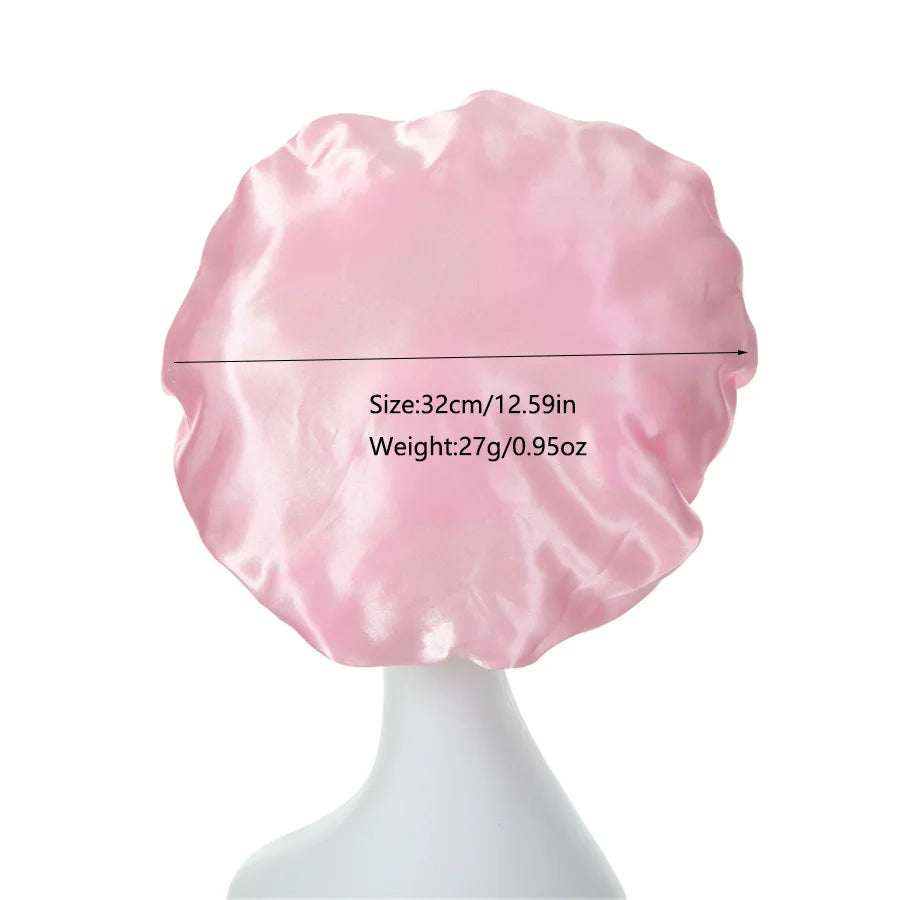 Satin Sleep Bonnet – Double-Layer Adjustable Cap for Curly Hair Protection