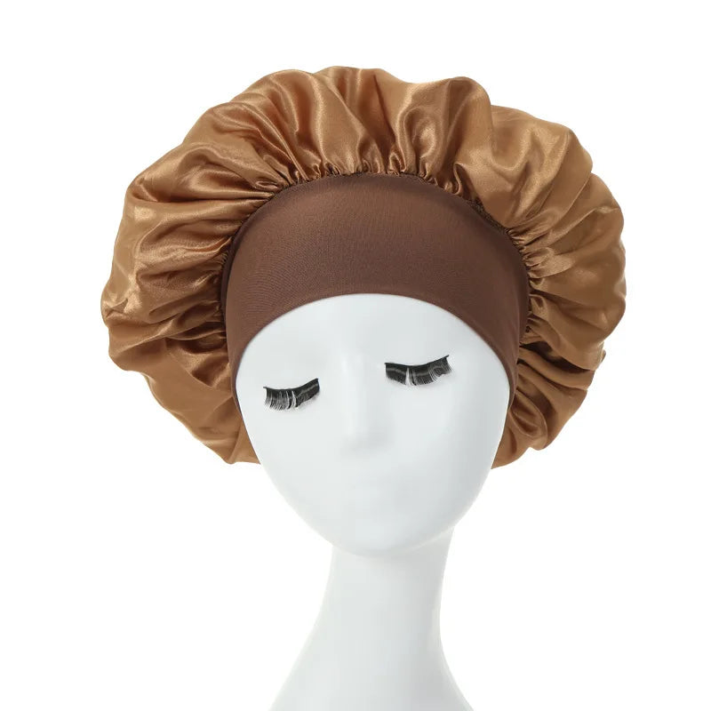 Satin Sleep Bonnet – Double-Layer Adjustable Cap for Curly Hair Protection