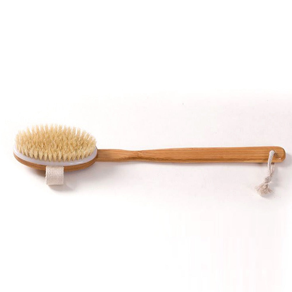 Natural Bath Brush – Long Handle Shower Scrubber for Deep Cleansing