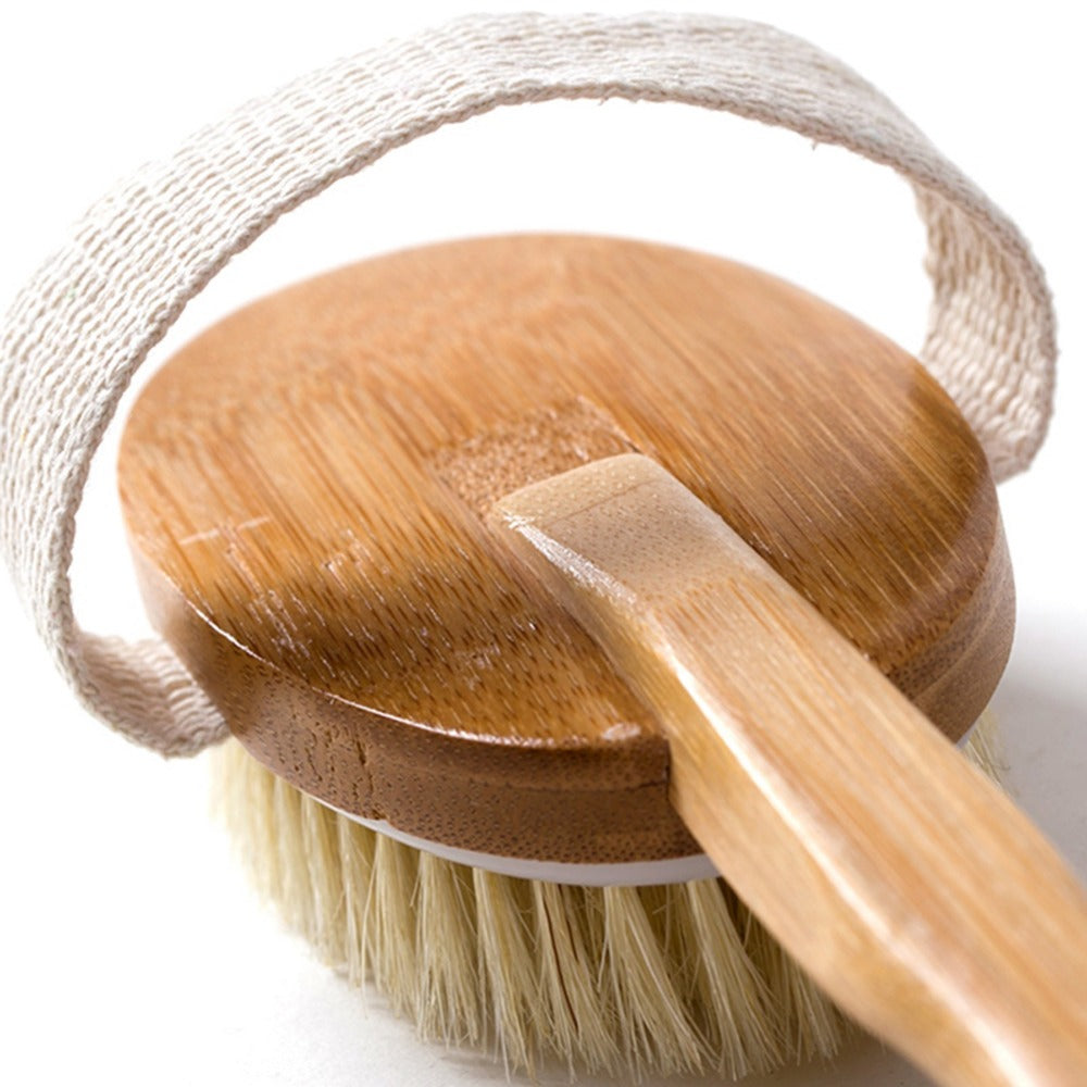 Natural Bath Brush – Long Handle Shower Scrubber for Deep Cleansing