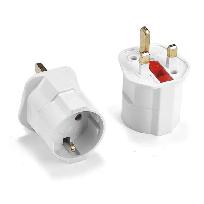 EU to UK Plug Adapter – 250V Europlug to British Socket Power Converter