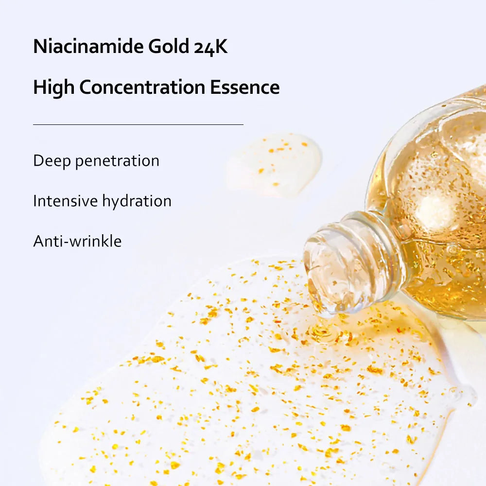 24K Gold Skincare Set – Niacinamide Anti-Aging Serum & Eye Cream