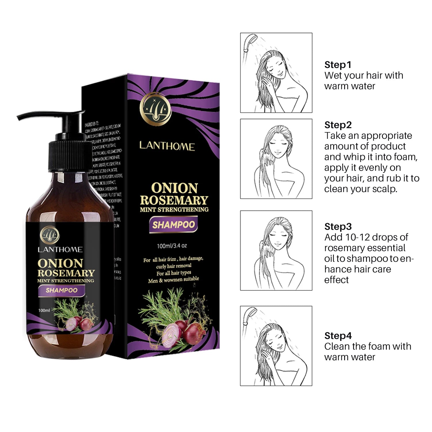 Rosemary Onion Hair Growth Set – Anti-Hair Loss Shampoo & Spray