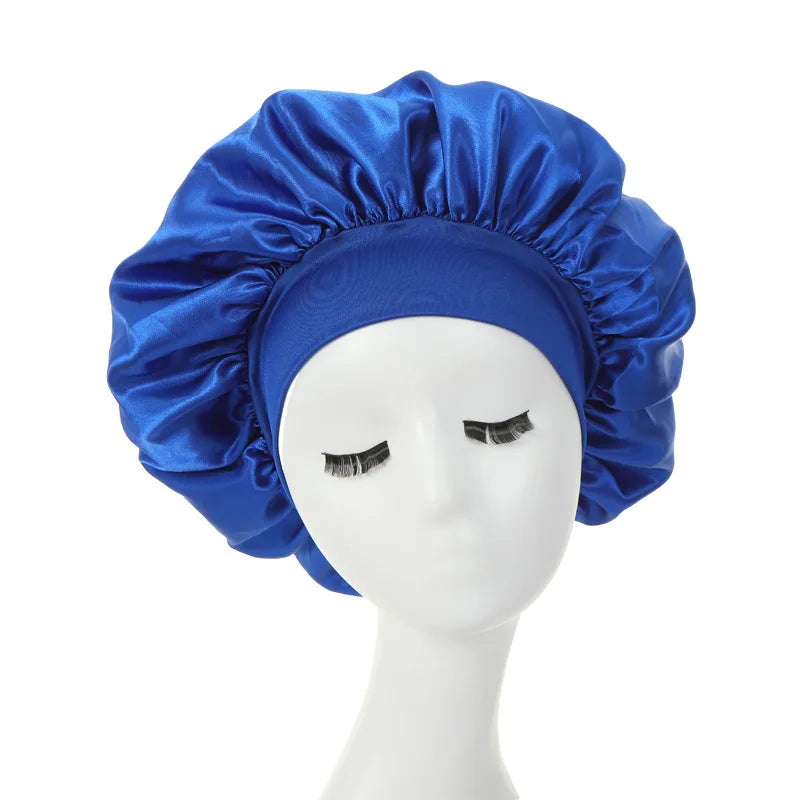 Satin Sleep Bonnet – Double-Layer Adjustable Cap for Curly Hair Protection