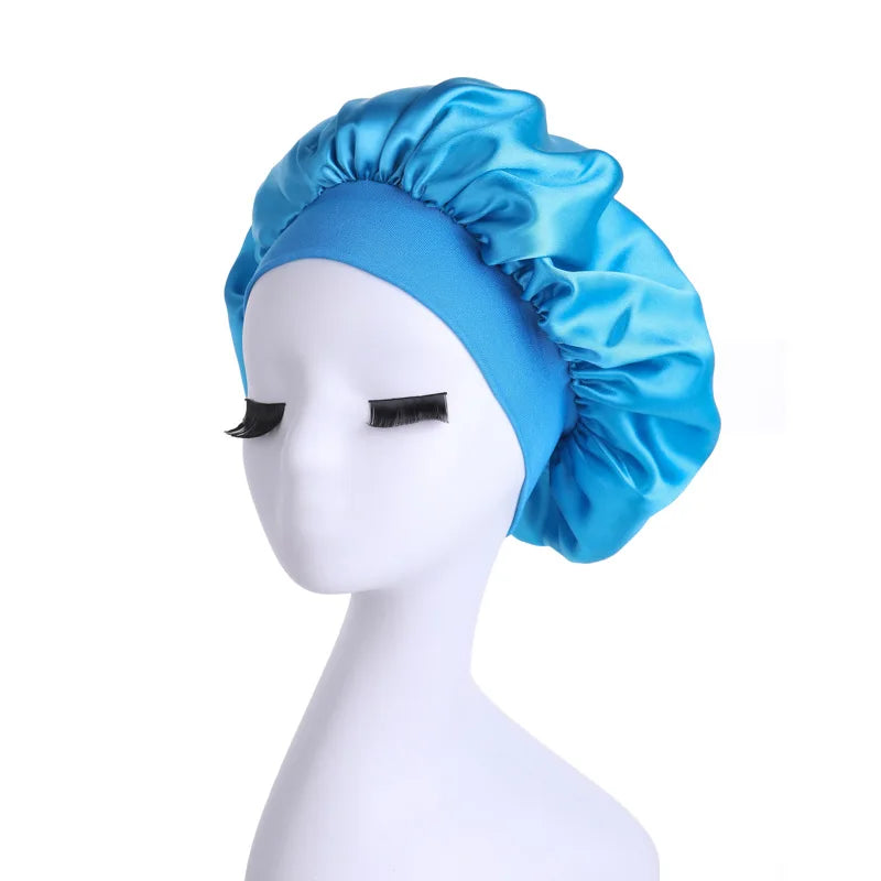 Satin Sleep Bonnet – Double-Layer Adjustable Cap for Curly Hair Protection
