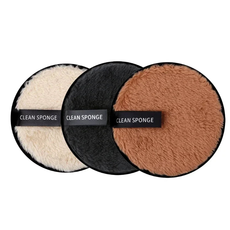 3-Piece Reusable Makeup Remover Pads – Microfiber & Cotton Cleansing Wipes