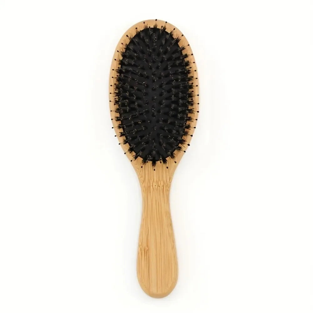 Bamboo Hair Brush – Wide-Tooth Detangler & Scalp Massager