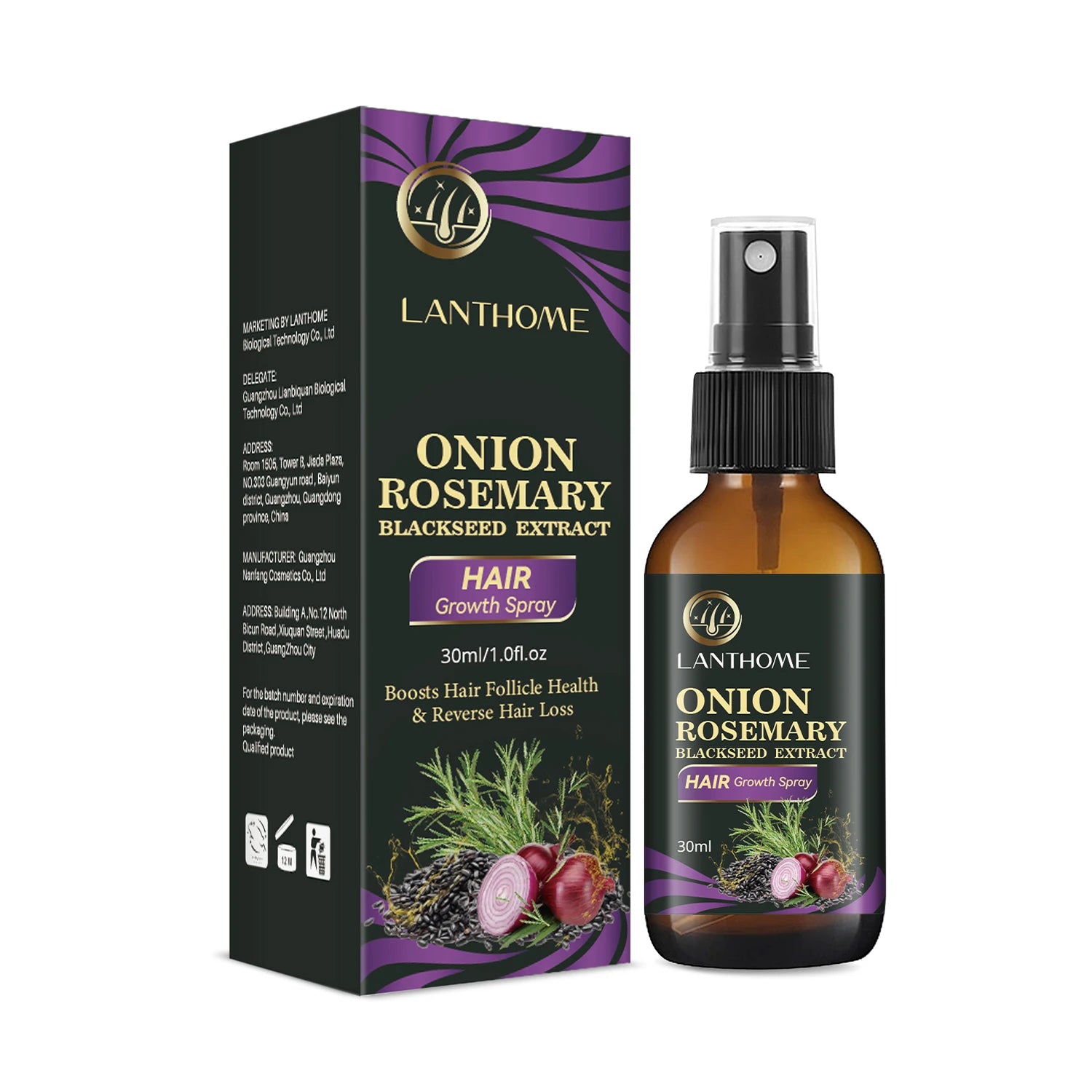 Rosemary Onion Hair Growth Set – Anti-Hair Loss Shampoo & Spray