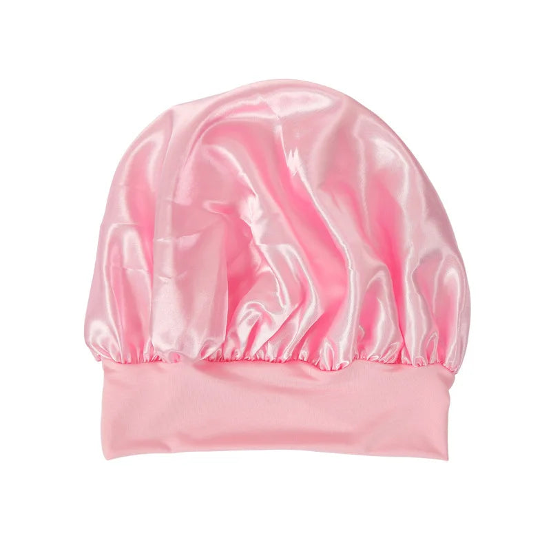 Satin Sleep Bonnet – Double-Layer Adjustable Cap for Curly Hair Protection