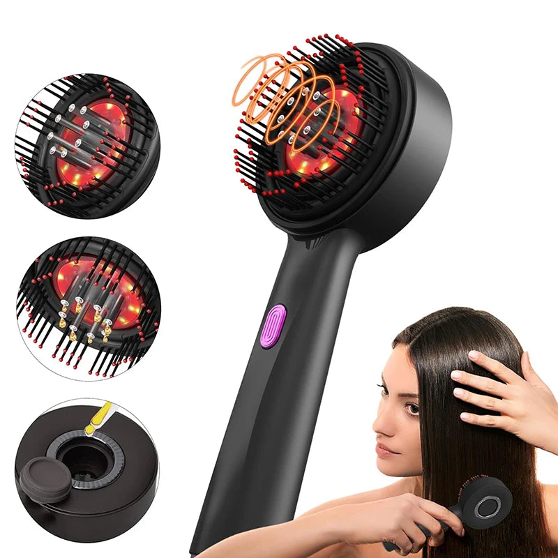 Electric Scalp Massage Comb – 3-in-1 Red Light Therapy & Oil Applicator for Hair Growth