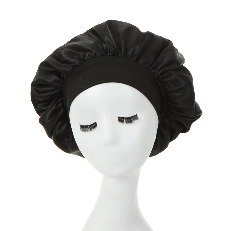 Satin Sleep Bonnet – Double-Layer Adjustable Cap for Curly Hair Protection
