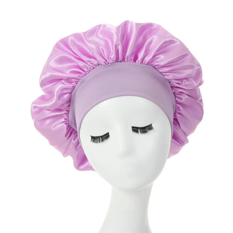 Satin Sleep Bonnet – Double-Layer Adjustable Cap for Curly Hair Protection