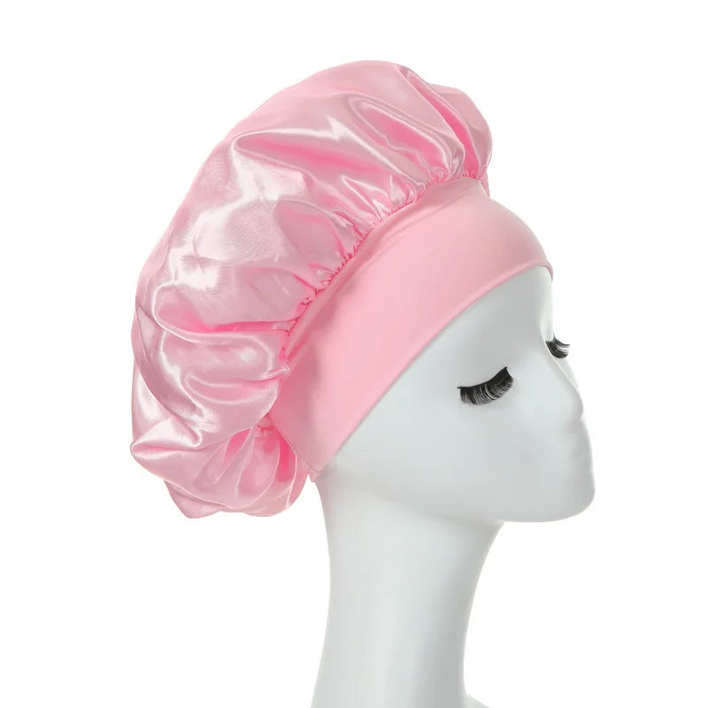 Satin Sleep Bonnet – Double-Layer Adjustable Cap for Curly Hair Protection