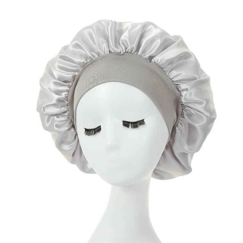 Satin Sleep Bonnet – Double-Layer Adjustable Cap for Curly Hair Protection