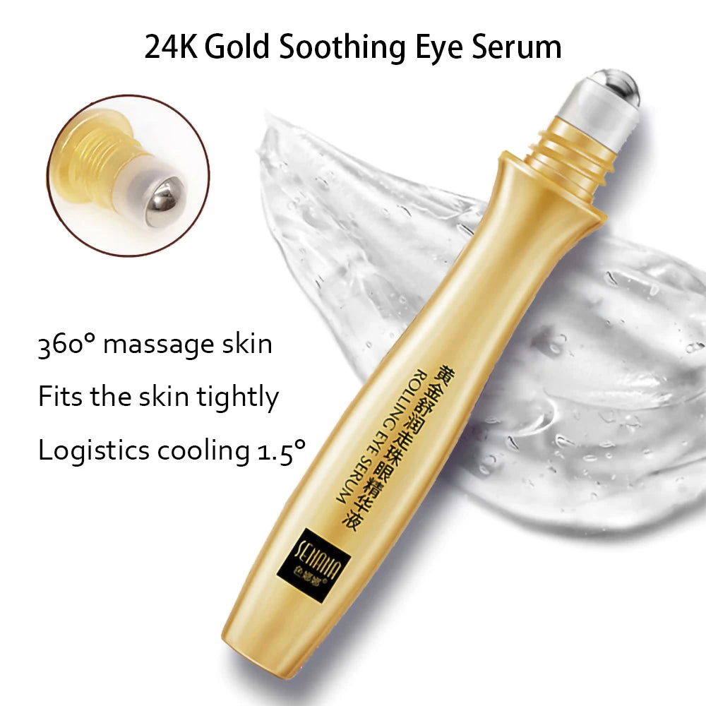 24K Gold Skincare Set – Niacinamide Anti-Aging Serum & Eye Cream