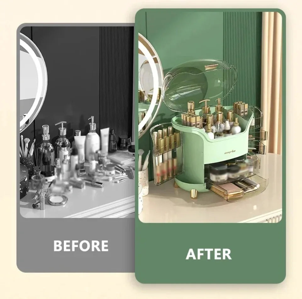 Makeup Organizer – Dustproof Cosmetic & Jewelry Storage Box