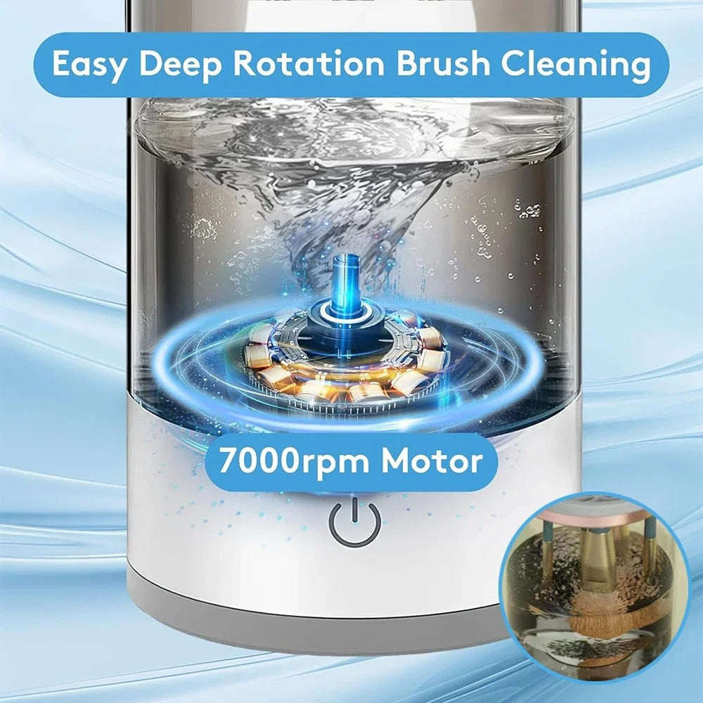 USB Electric Makeup Brush Cleaner – Portable 3-in-1 Washer, Dryer & Storage Rack
