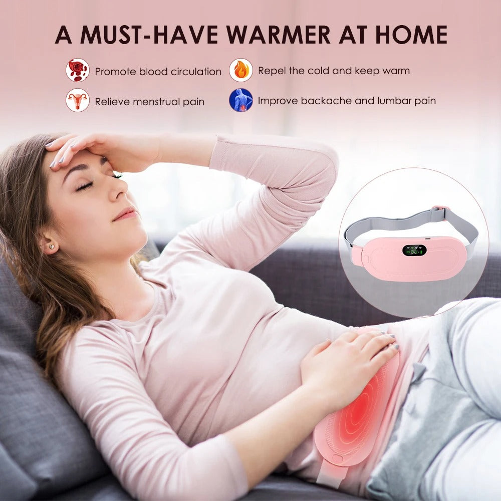 Cordless Menstrual Heating Pad – Portable 3-in-1 Warmth & Massage for Period Pain Relief